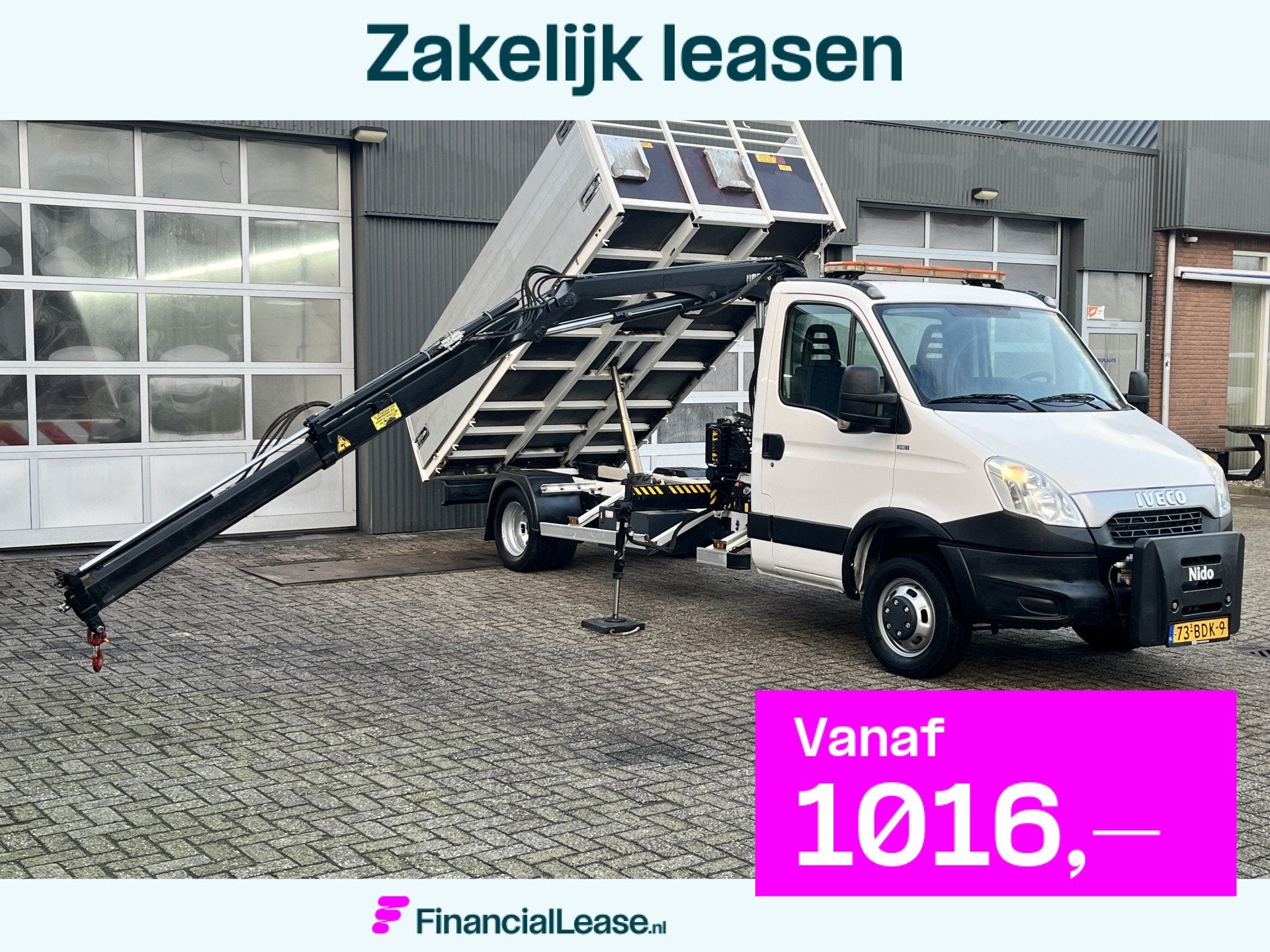 Iveco Daily 50C15 Hiab 022 Laadkraan 1555kg laadvermogen Kip, Automaat, Gebruikt, Zwart, 4 cilinders