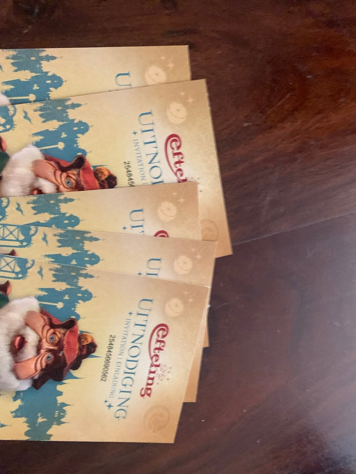 5 entreekaarten Efteling, Tickets en Kaartjes, Drie personen of meer, Ticket of Toegangskaart