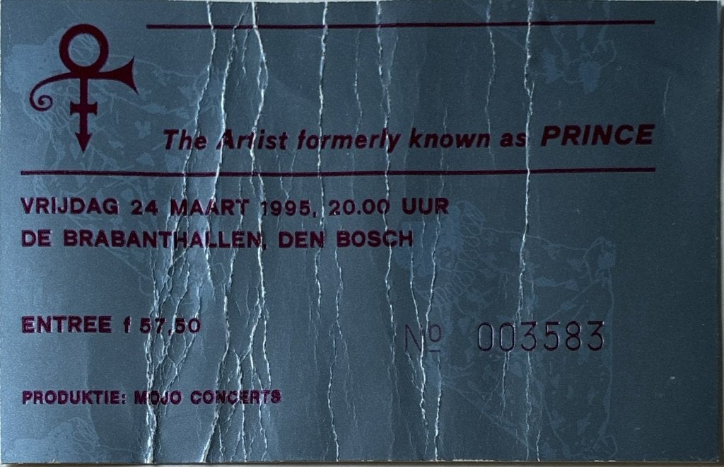 Prince - The Ultimate Live Experience 1995 ticket, Ophalen of Verzenden, Gebruikt, Foto of Kaart