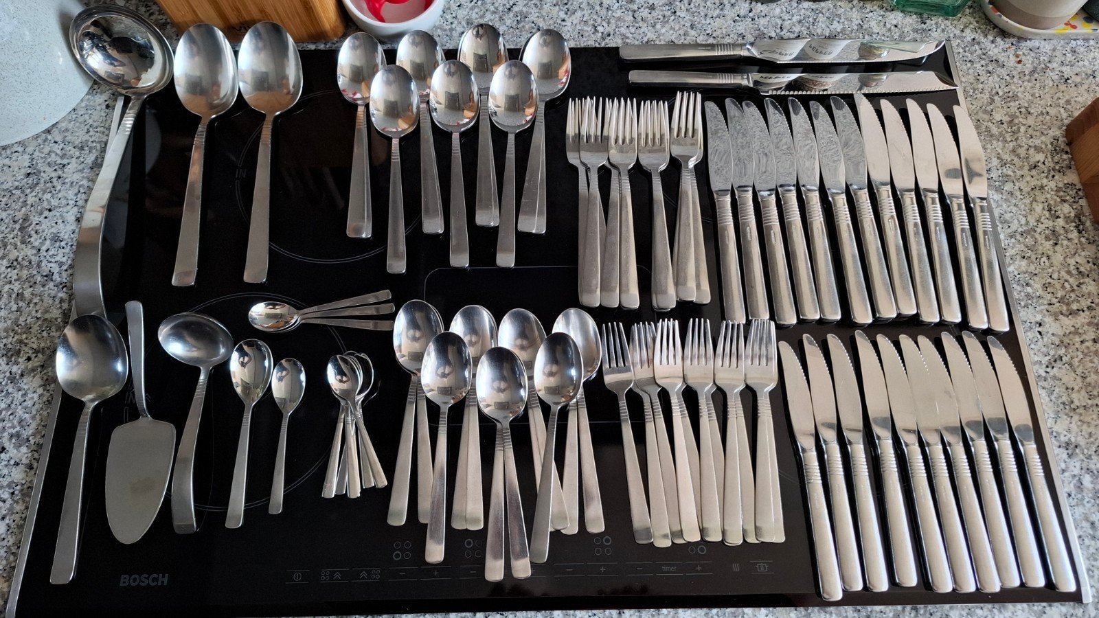Gero Zilmeta Bestekset - 12 personen - Roestvrij Staal, Huis en Inrichting, Keuken | Bestek, Ophalen, Gero, Bestekset, Zo goed als nieuw