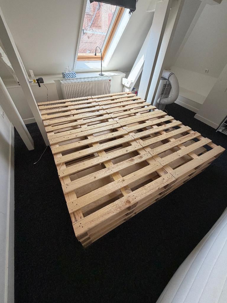 Pallet bed - 10x 90x100cm hout palleten, Ophalen, Zo goed als nieuw, 50 mm of meer, Minder dan 200 cm