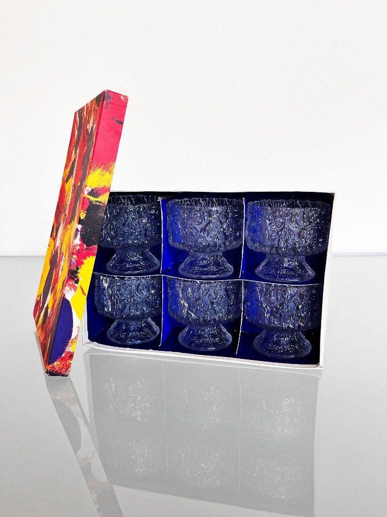 Set van zes vintage Scandinavische waterglazen, Ophalen of Verzenden, Zo goed als nieuw, Overige typen