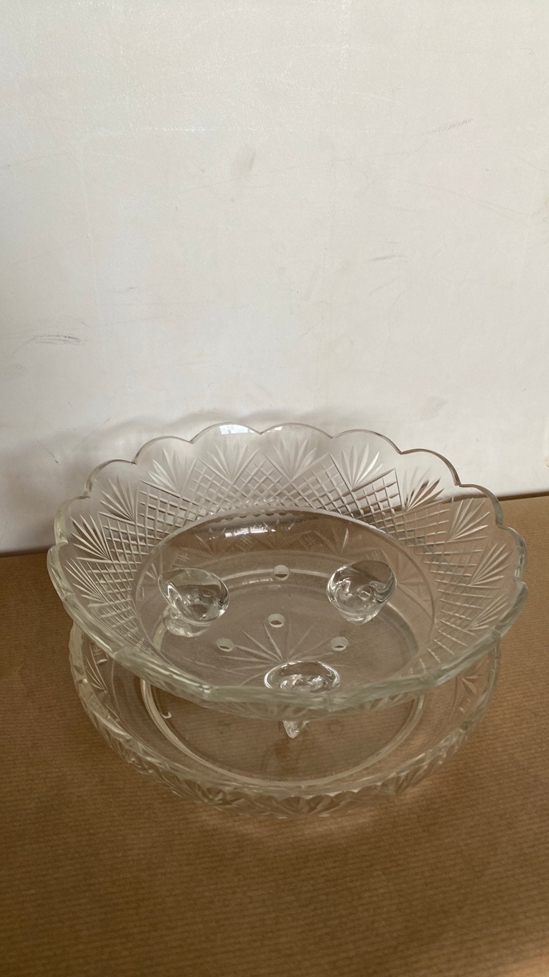 Waaierkristal fruittest met bord, Antiek en Kunst, Ophalen of Verzenden