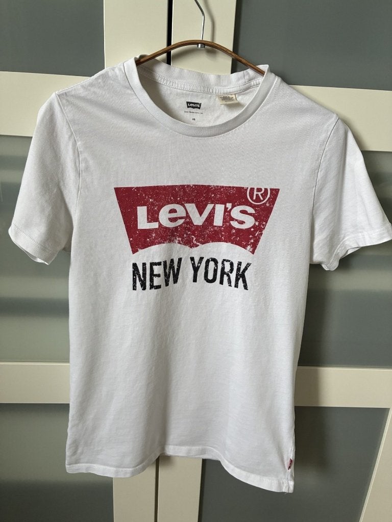 Levi's shirt maat XS wit/rood, Wit, Ophalen of Verzenden, Zo goed als nieuw, Korte mouw