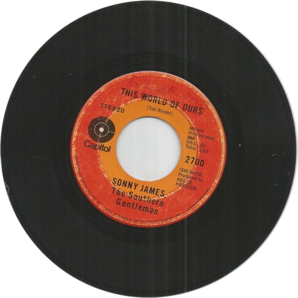 Sonny James The Southern Gentleman – This World Of Ours, 7 inch, Ophalen of Verzenden, Zo goed als nieuw, Country