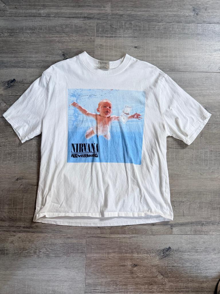 Vintage rock t-shirt Nirvana Nevermind Heren Large, Ophalen of Verzenden, Gedragen, Maat 52/54 (L), Zwart