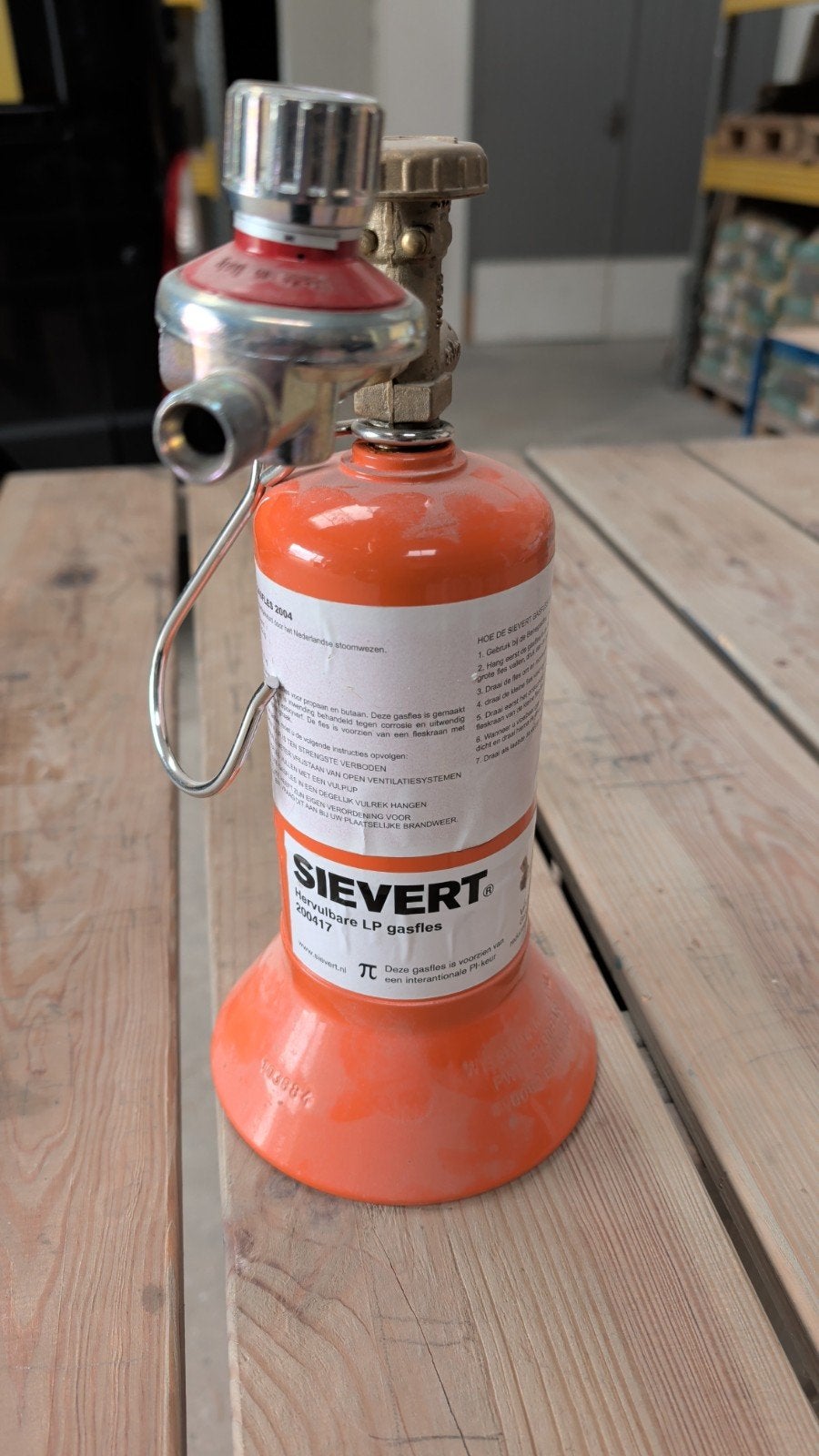 Sievart Hervulbare LP gasfles met drukregelaar, Ophalen, Gebruikt