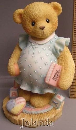 Cherished Teddies Anxiously Awaiting The Arrival zwanger, Ophalen of Verzenden, Zo goed als nieuw, Beeldje, Cherished Teddies