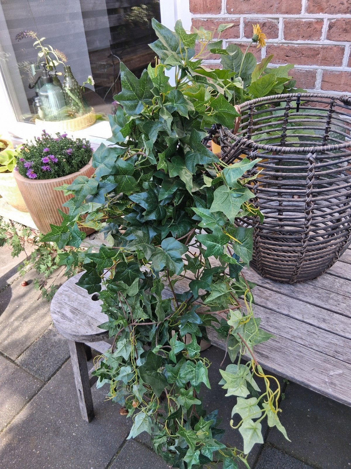 Kunstplant Klimop - Realistische Hangplant Decoratie, Huis en Inrichting, Ophalen, Groen, Kunstplant, Zo goed als nieuw