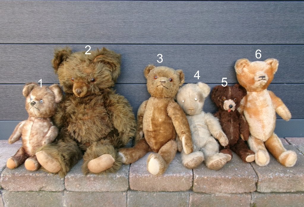 6 antieke oude teddyberen 1920-1960, Antiek en Kunst, Ophalen of Verzenden