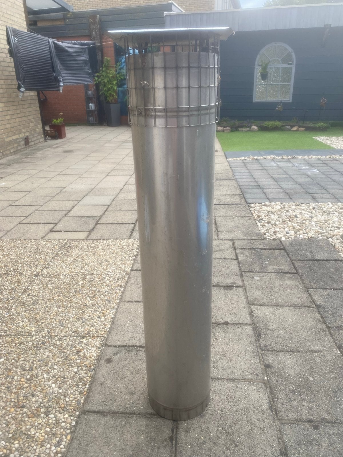 RVS schoorsteenkap met regenkap en vonkenvanger, Ophalen, Gebruikt, Vrijstaand, Overige soorten