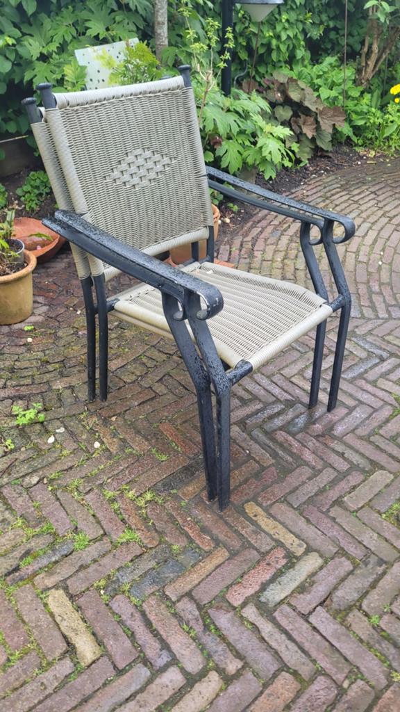 Stapelbare tuinstoelen, Tuin en Terras, Tuinstoelen, Ophalen, Gebruikt, Aluminium