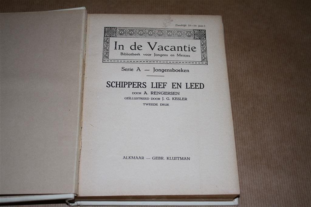 Schippers lief en leed. Rengersen. Kluitman 1930., Ophalen of Verzenden, Gelezen