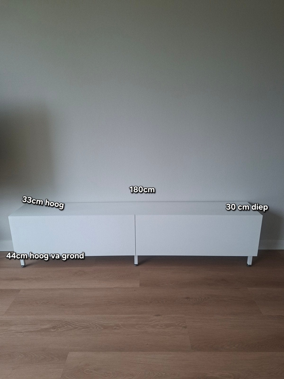wit (mat) tv meubel, wandkast, Ophalen of Verzenden