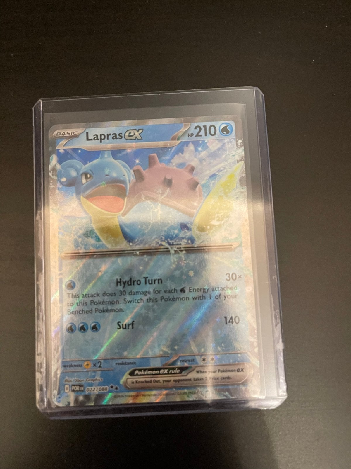 Lapras EX Pokémon Kaart (022/088) - Full Art, Ophalen of Verzenden, Zo goed als nieuw, Losse kaart, Foil