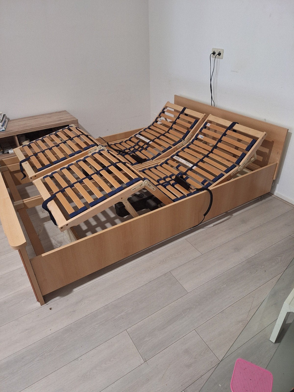 Duits orthopedisch bed TŰV/GS, 140x200, lichtbruin, Huis en Inrichting, Slaapkamer | Bedden, Ophalen, Tweepersoons, 140 cm, Zo goed als nieuw