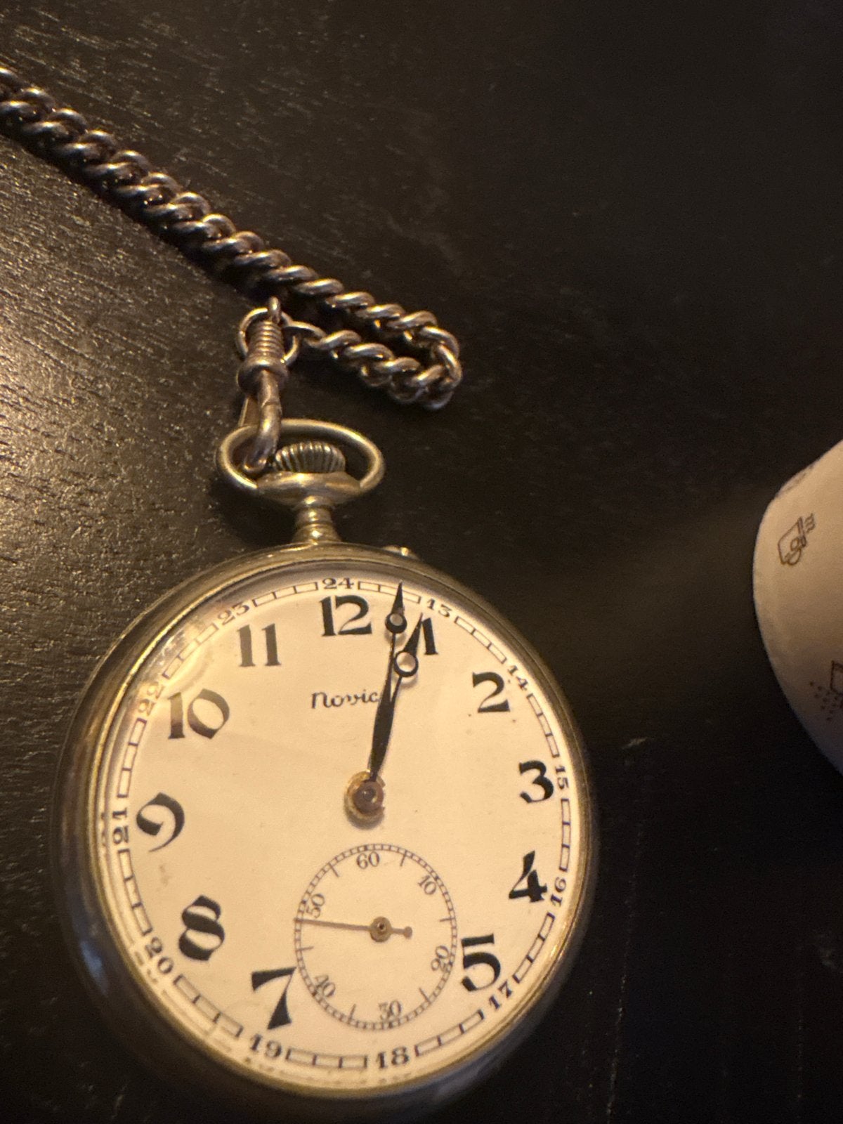 Antiek Novica Zakhorloge met Ketting, Overige merken, Overige materialen, Zakhorloge, 1900 tot 1930