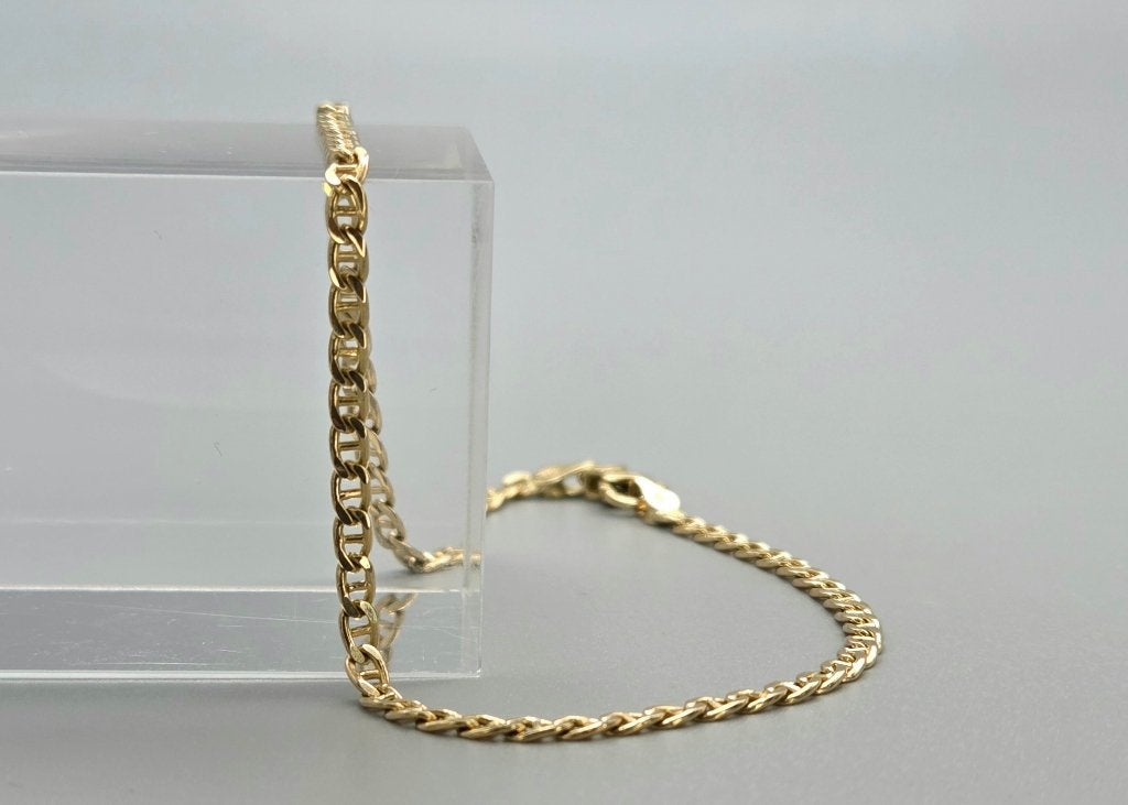 Vintage gouden valkenoog schakel armband. 2026/618, ., Ophalen of Verzenden, Zo goed als nieuw, .
