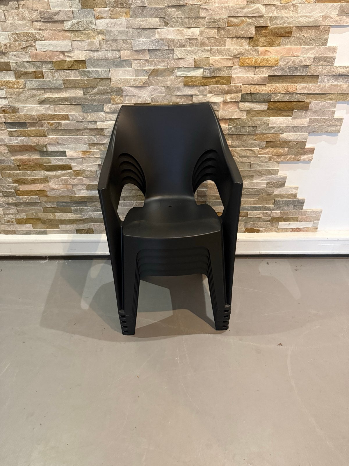 Zwarte kunststof stoelen - Set van 5, Kunststof, Gebruikt, ., Zwart