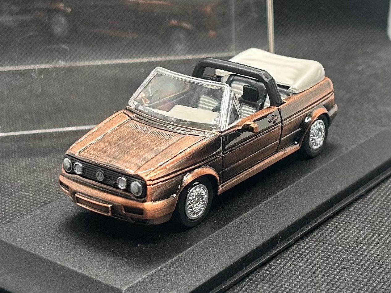 Newray Volkswagen Golf 1 Cabrio Brons 1:43 OVP, Ophalen of Verzenden, Zo goed als nieuw, Auto, Overige merken