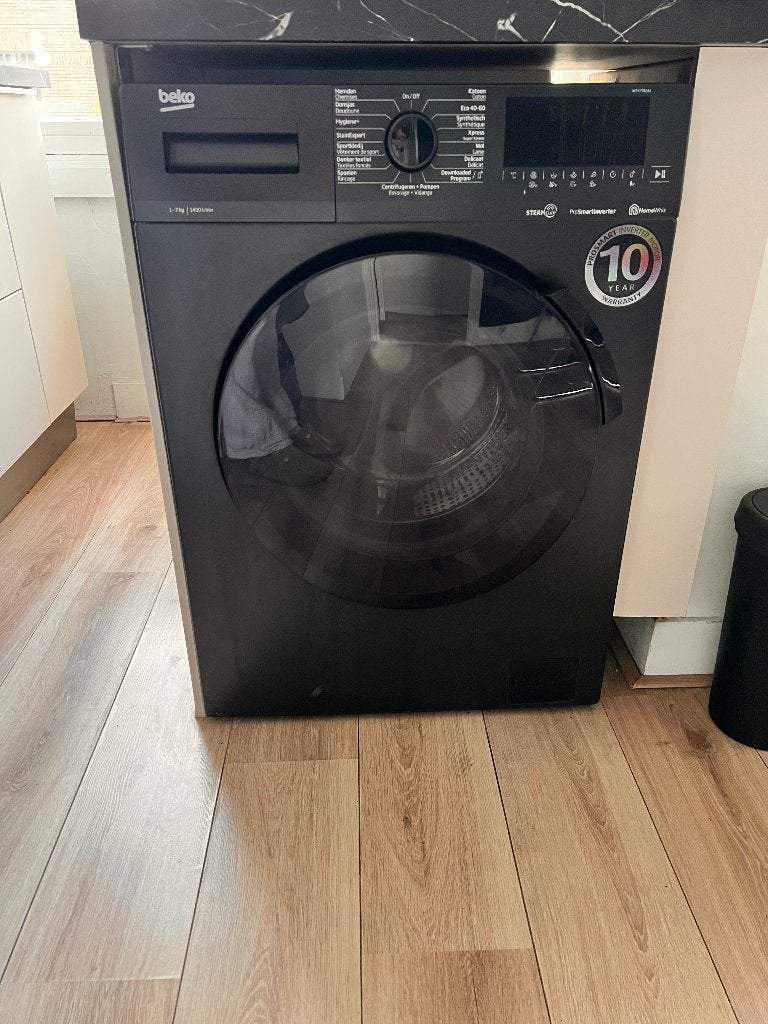 Beko WTV7742A1 SteamCure Wasmachine - Zwart
