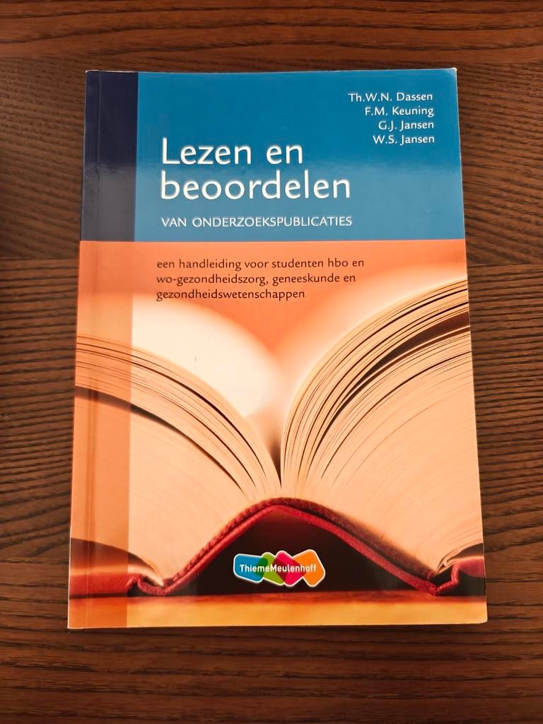 Lezen en beoordelen van onderzoekspublicaties, Boeken, Studieboeken en Cursussen, Th.W.N. Dassen, F.M. Keuning, G.J. Jansen, W.S. Jansen