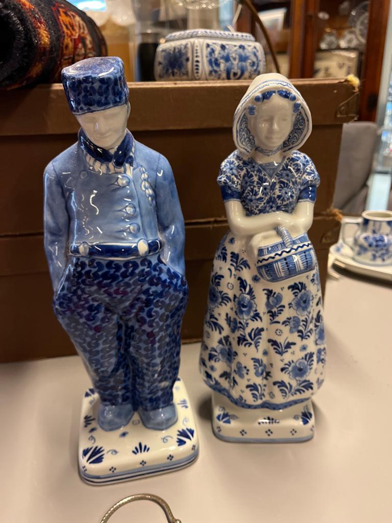 Boer en Boerin Porceleyne Fles Delfts Blauw Beeldjes, Ophalen