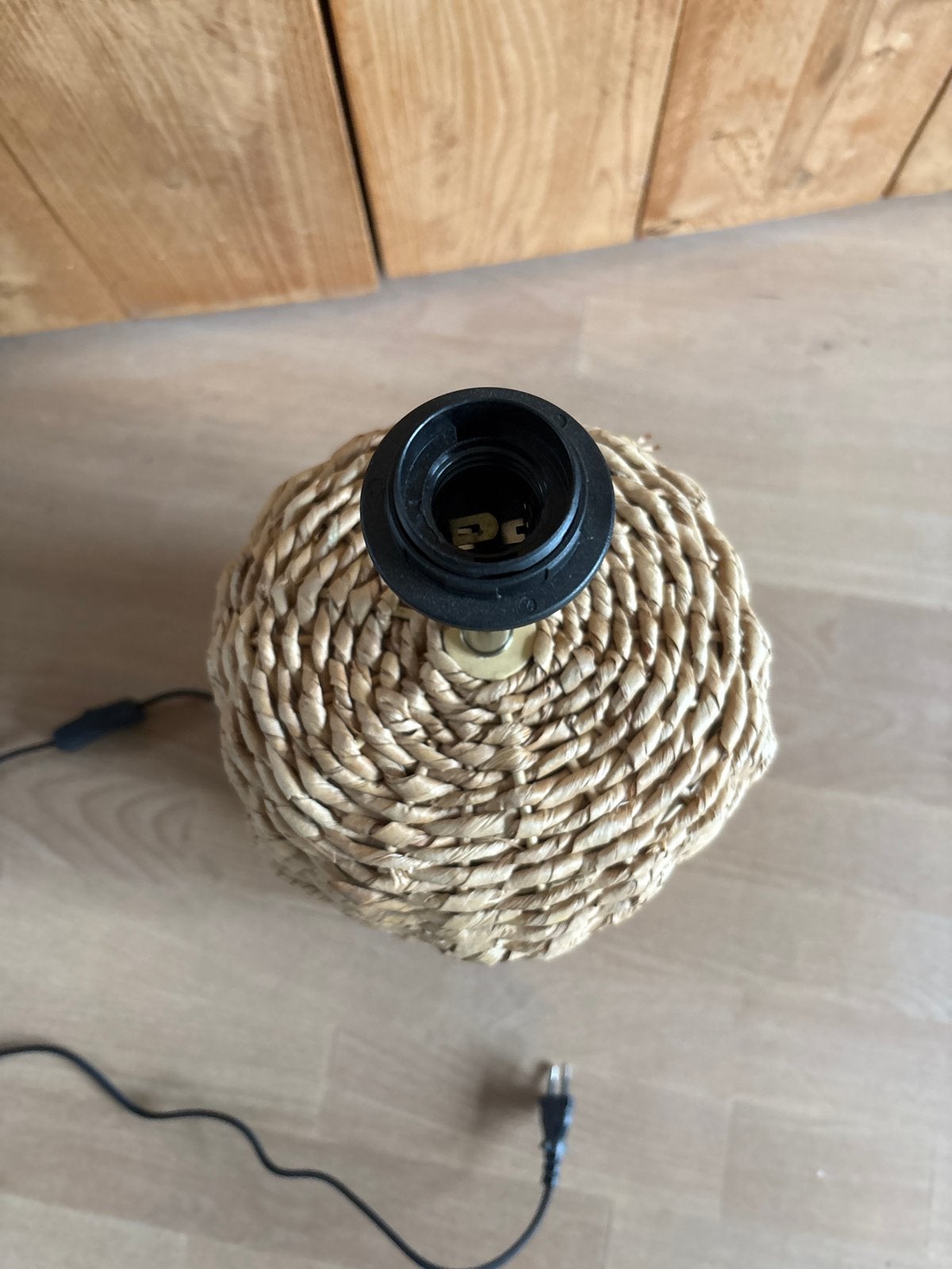 Rotan tafellamp - sfeerlamp - landelijke stijl, Met schakelaar, Natuurlijk materiaal, E27 (groot), Landelijk