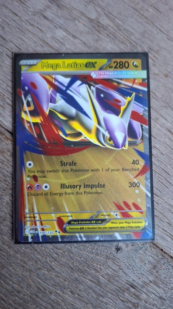 Mega Latias EX 100/132 Pokémon kaart, Ophalen, Zo goed als nieuw, Losse kaart, Foil
