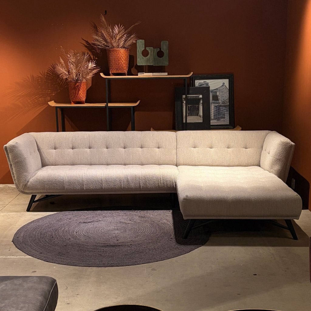 Moderne luxe hoekbank Beige 308x190cm, Ophalen, Hoekbank, Modern, Japandi, Luxe, Vierpersoons of meer