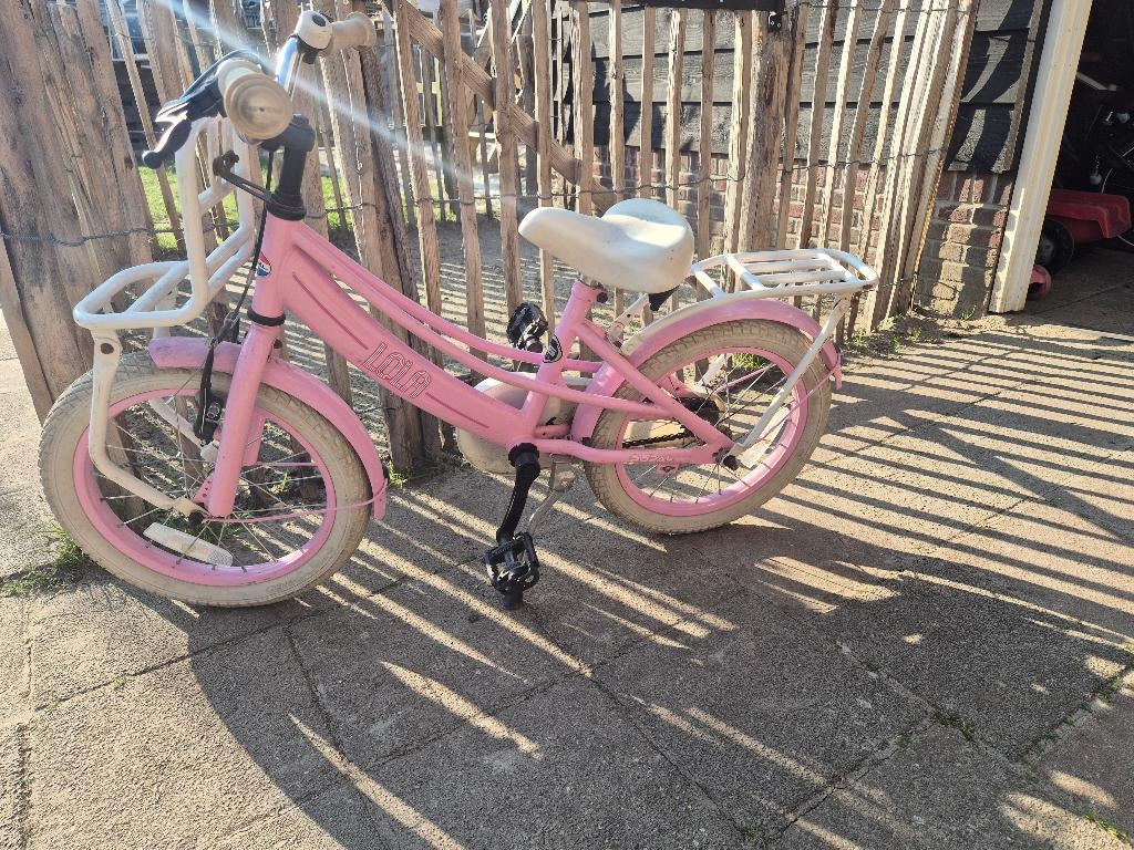 Roze Meisjes fiets Lola, Fietsen en Brommers, Fietsen | Meisjes, Ophalen, Gebruikt, 16 inch, Popal