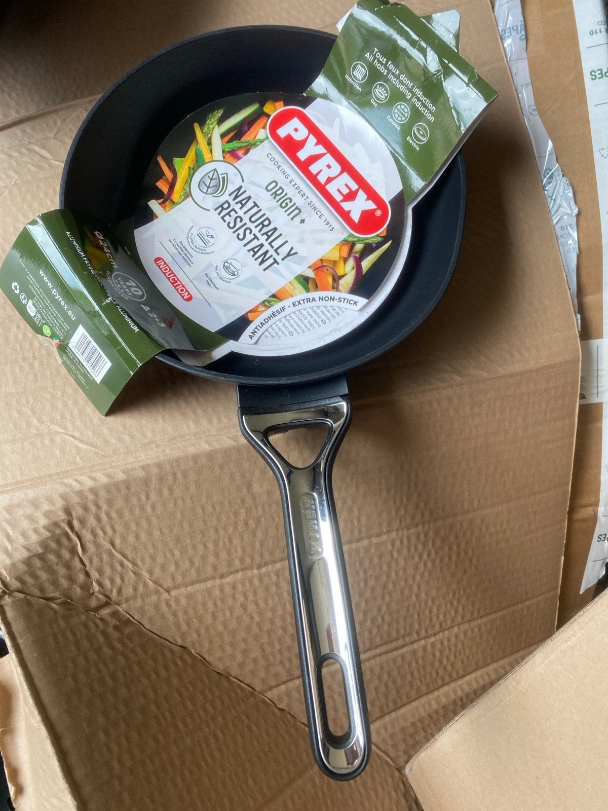 Nieuwe Pyrex Koekenpan - 24cm - Inductie Geschikt, Onbekend, Ophalen of Verzenden, Onbekend, Onbekend