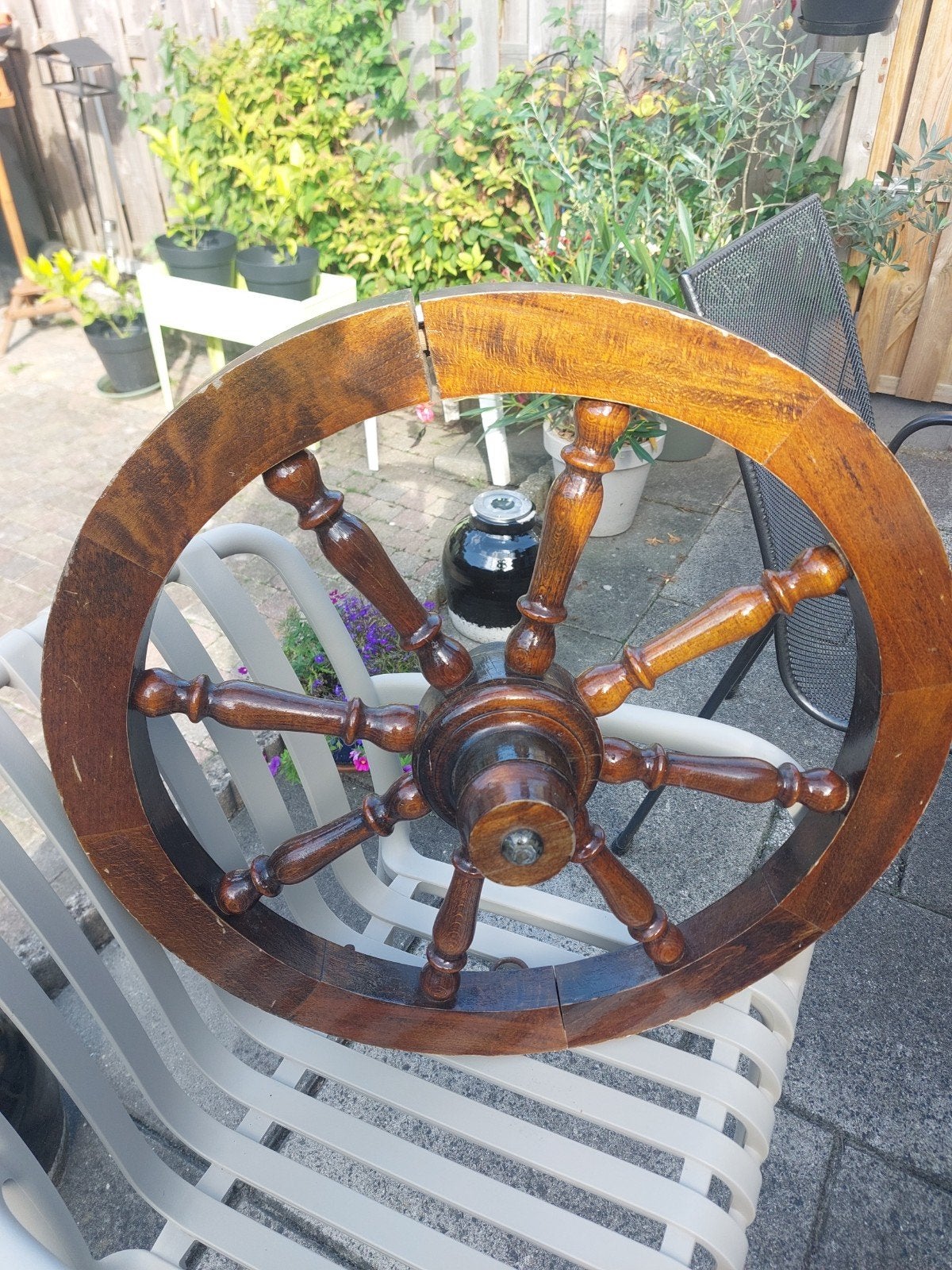 Antiek/Vintage Scheeps Stuurwiel - 60 cm Diameter, Antiek en Kunst, Ophalen