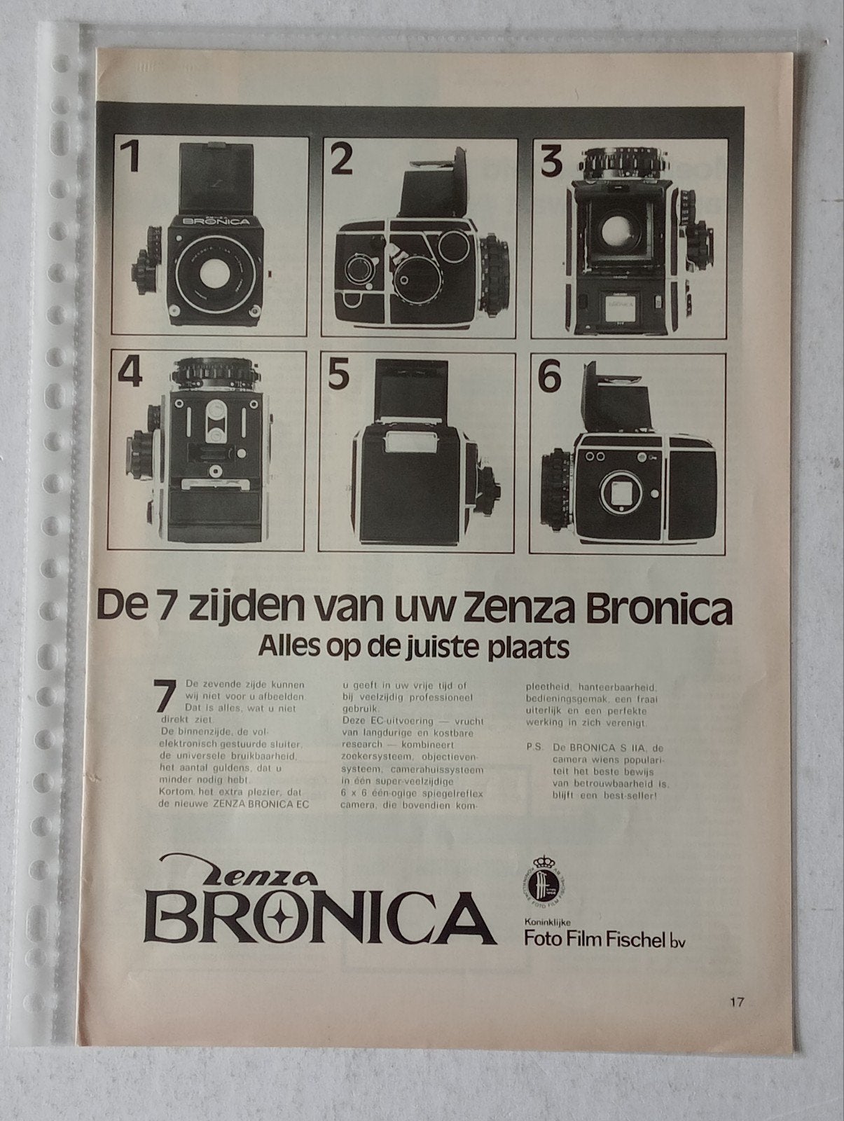 Vintage Zenza Bronica Camera Advertentie - Jaren '70, ., Ophalen of Verzenden, ., Fototoestel