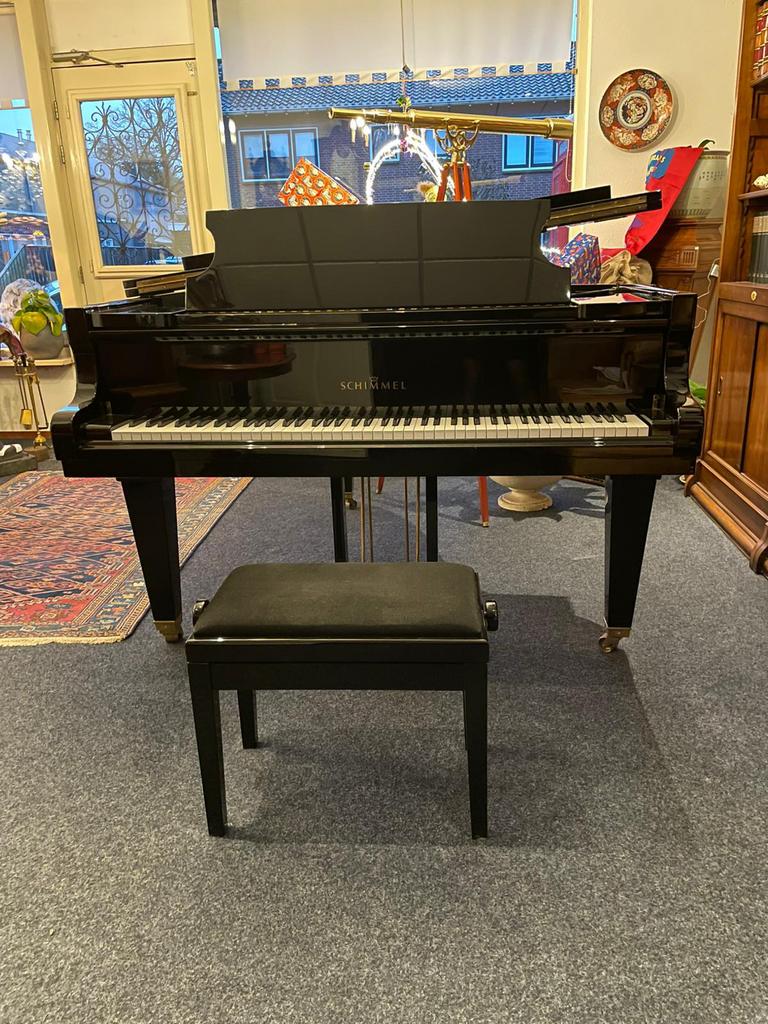 Schimmel vleugel 174T zwarte vleugel piano, Muziek en Instrumenten, Piano's, Ophalen, Gebruikt, Zwart, Westeinde 326