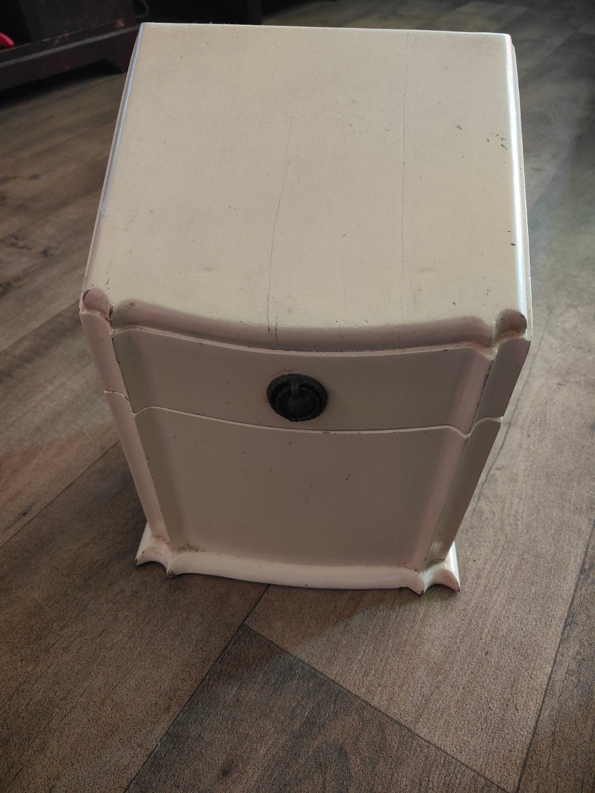 Vintage houten bestek kastje met 9 vakken, Antiek en Kunst, Ophalen of Verzenden