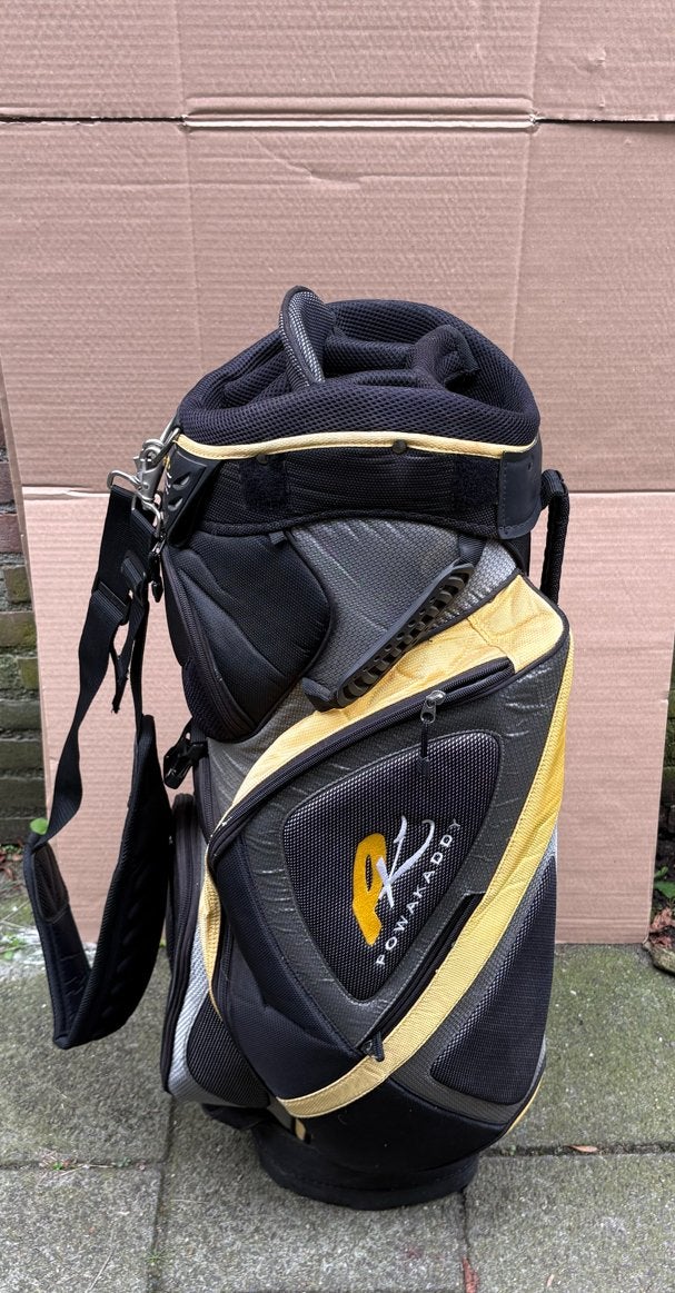 PowaKaddy Cartbag Golftas – Zwart/Geel – Veel Opbergruimte, Ophalen of Verzenden, Gebruikt, Tas, Overige merken