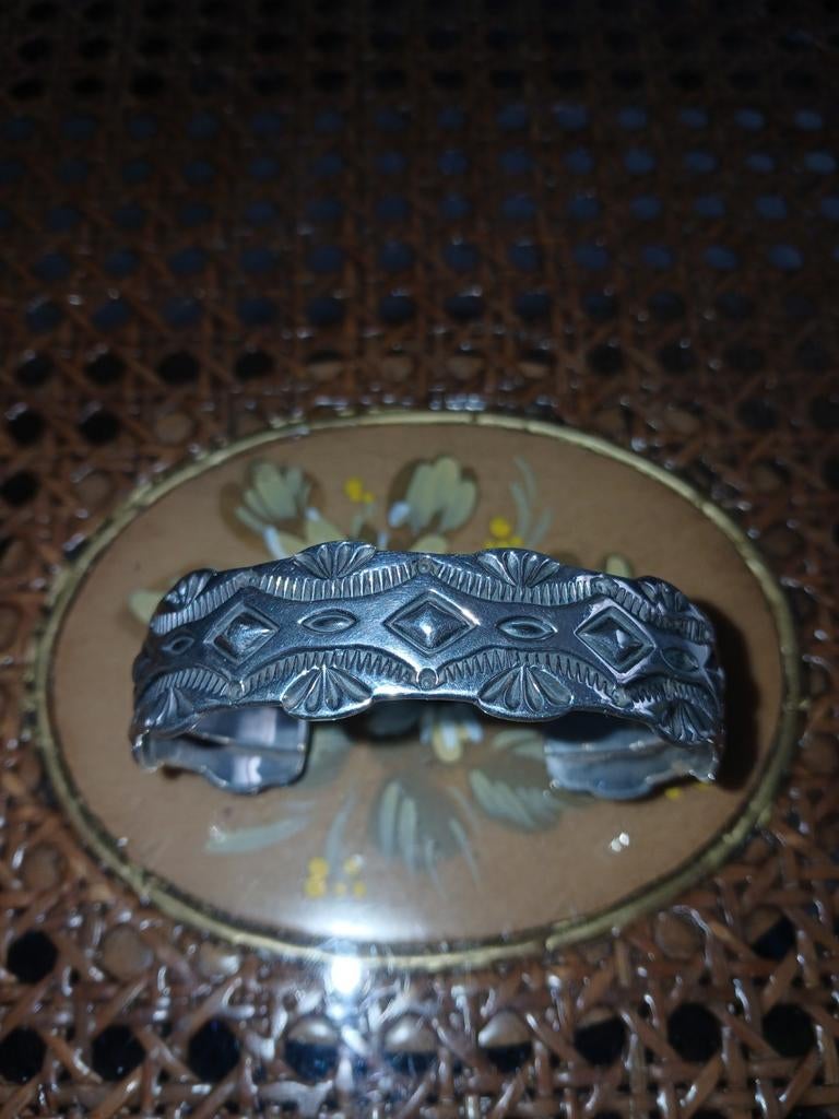 Mooie vintage novajo native indianen armband, Antiek en Kunst, Ophalen of Verzenden, Zilver