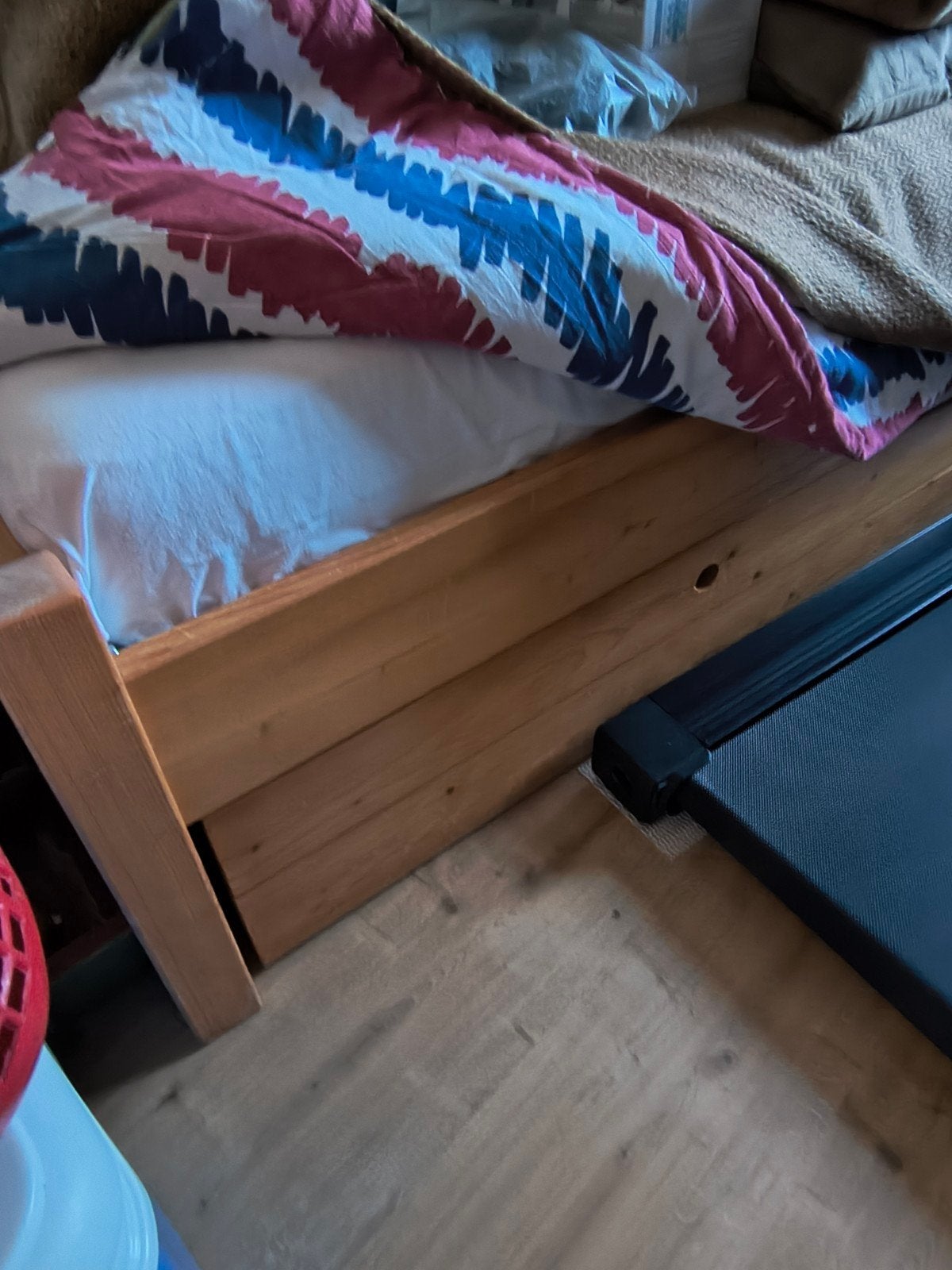 Grenen 1-persoons ledikant 90x200 met matras en linnengoed, Ophalen, 90 cm, Beige, 200 cm