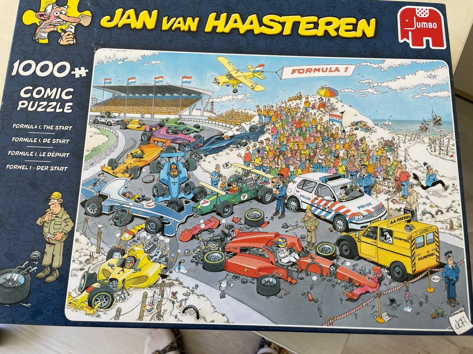 Jan van Haasteren Puzzel Race Auto's - Formule 1 Start, Ophalen of Verzenden, Meer dan 1500 stukjes, Gebruikt, Legpuzzel