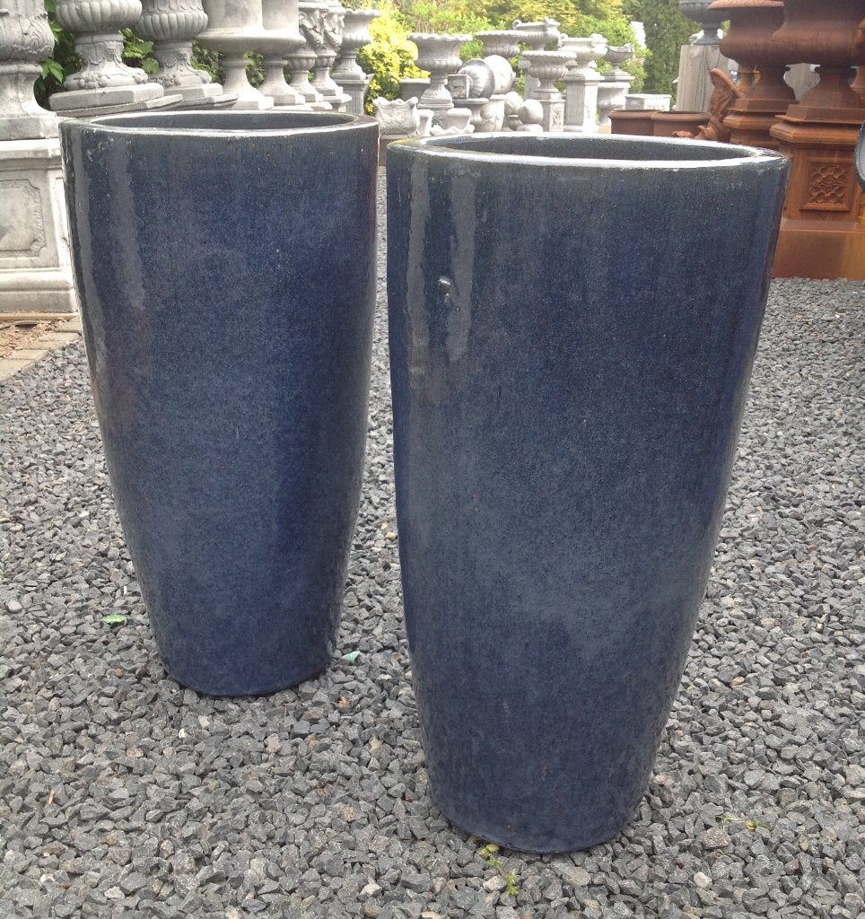 Grote geglazuurde potten antic grey bleu in twee maten., Tuin en Terras, Bloempotten, Ophalen, 40 cm of meer, Nieuw, Terracotta