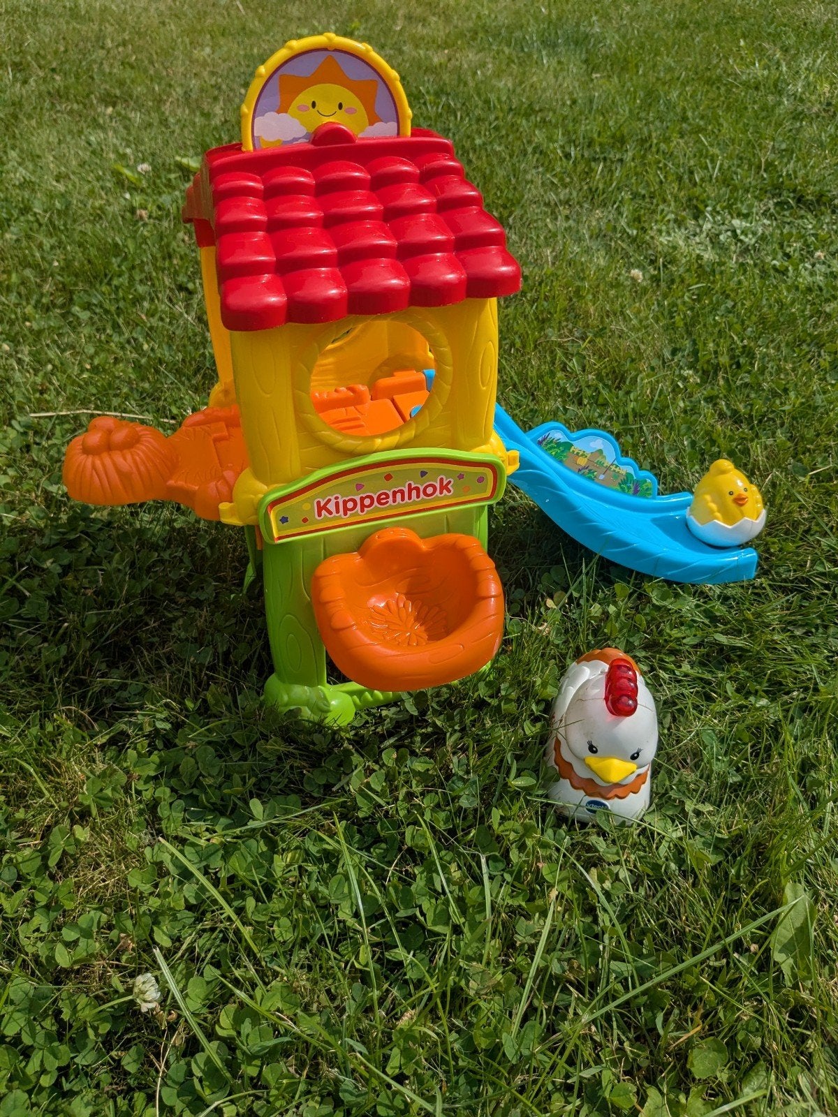 VTech Kippenhok met glijbaan en geluid, Ophalen of Verzenden, Gebruikt, Overige typen, Met geluid