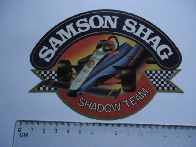 sticker oud Jan Lammers Shadow team Samson f1 formule One, Verzamelen, Verzenden, Zo goed als nieuw, Bedrijf of Vereniging