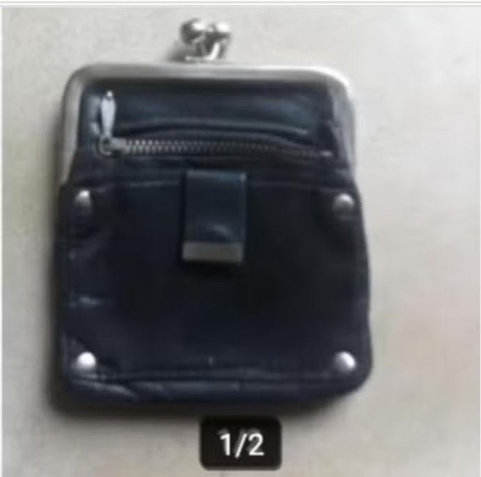 Dames portemonnaie zwart leer br 10cm L12 cm, Ophalen of Verzenden, Zo goed als nieuw, Zwart, Leer