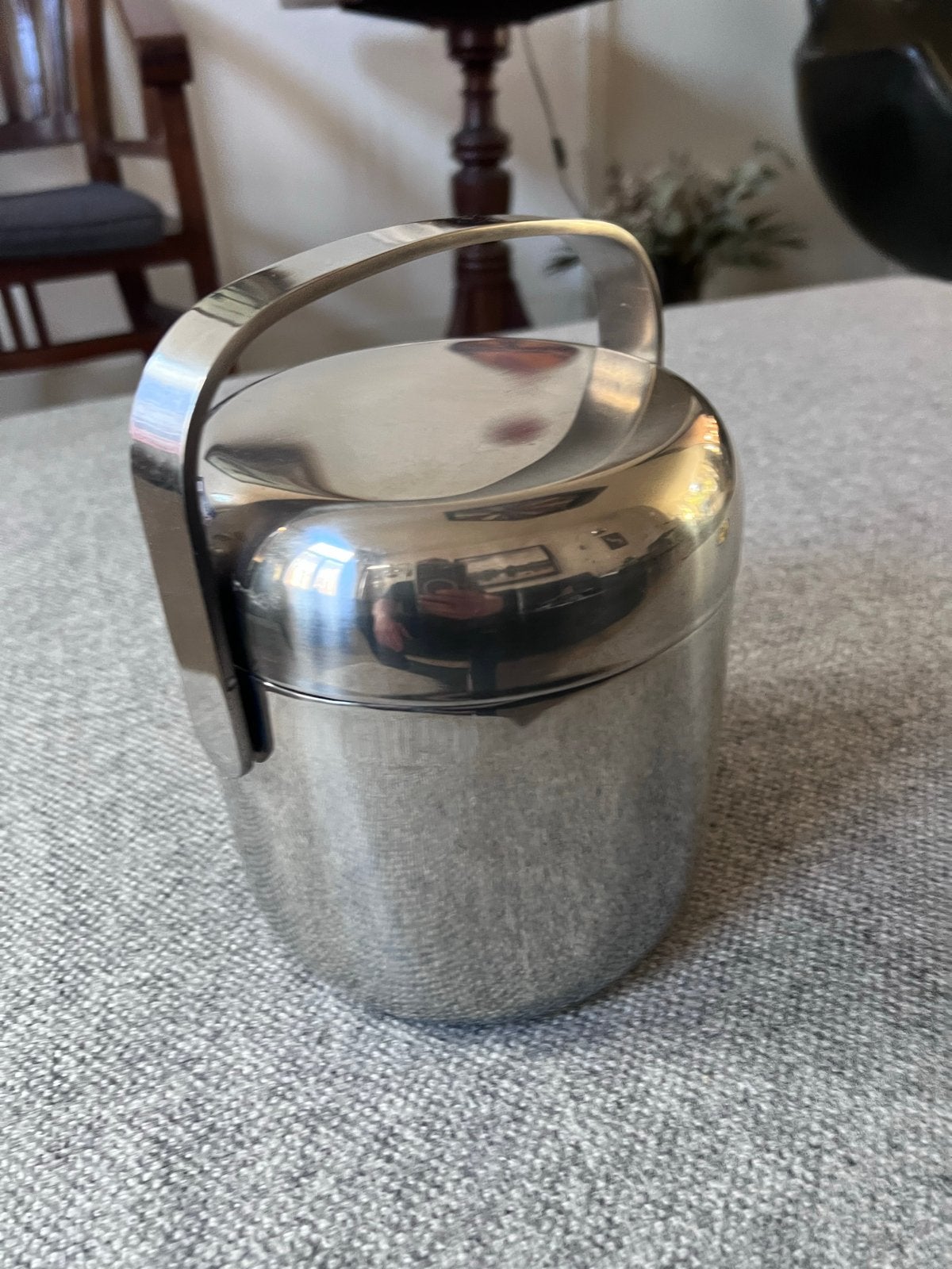 Vintage OPA Finland RVS IJsemmer met Handvat, Vintage, Gebruikt, Ophalen of Verzenden, Metaal