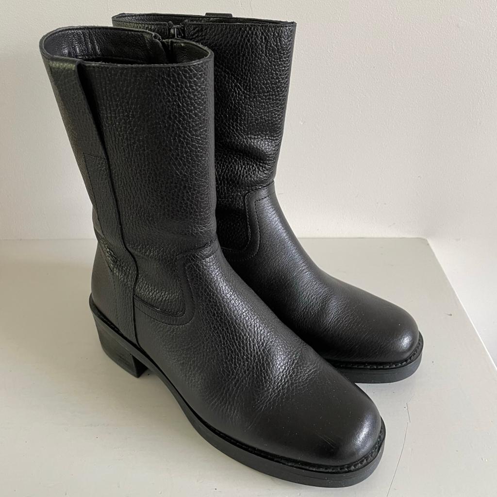 Stoere zwart leren Poelman dames driekwart laarzen maat 41, Kleding | Dames, Zwart, Lage of Enkellaarzen, Ophalen of Verzenden