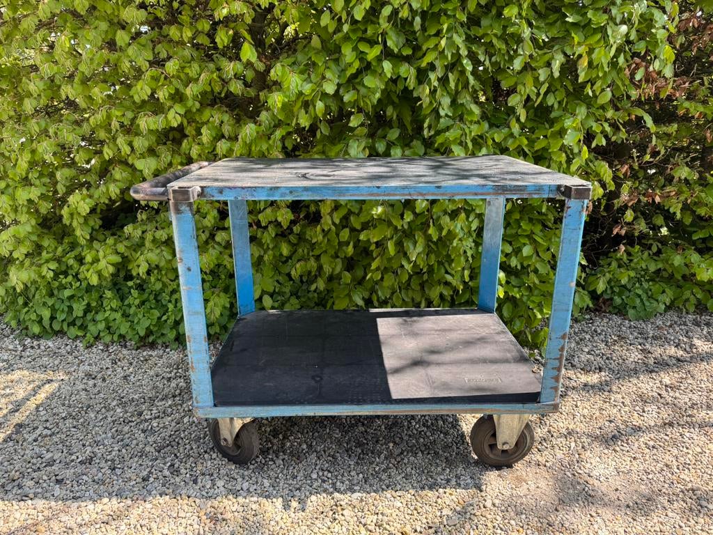 Stoere magazijnkar werkkar industrieel, Antiek en Kunst, Curiosa en Brocante, Ophalen