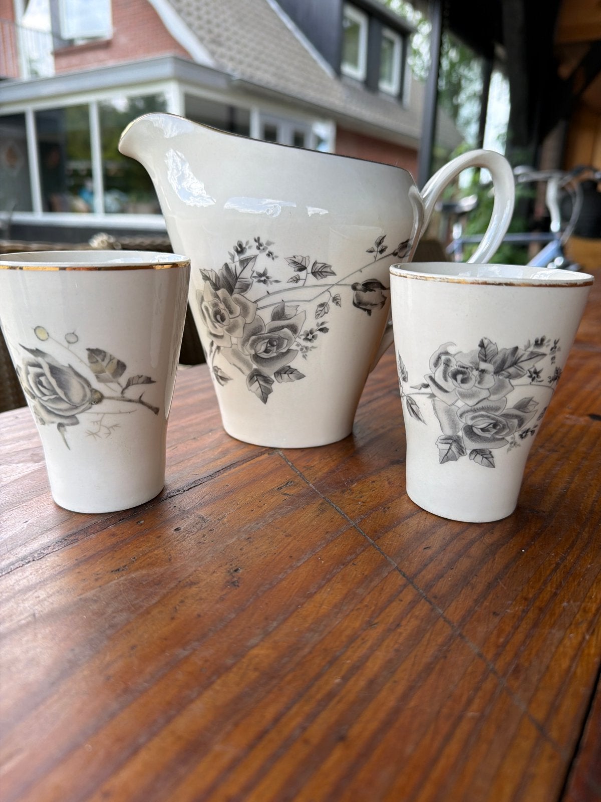Vintage Melkkan met 2 Bekers - CMODZ Made in Poland, Ophalen of Verzenden