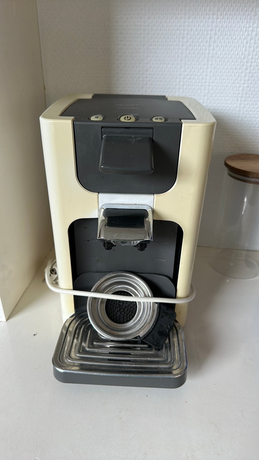 Senseo koffiezetapparaat met brabantia blikken en koffiepads, Ophalen, Zo goed als nieuw, Koffiemachine