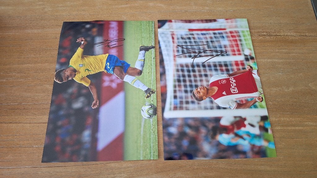 Foto 20x30 cm met handtekening; David Neres # Ajax, Verzamelen, Ophalen of Verzenden, Nieuw, Ajax, Overige typen